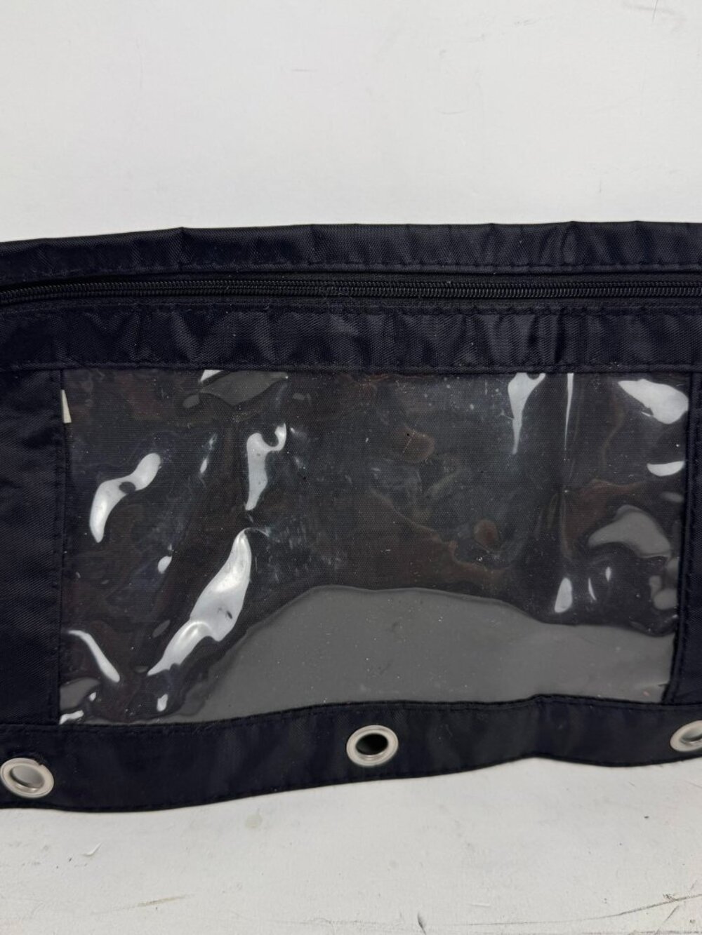 Black 3-Ring Binder Pencil Pouch Clear Front Zippered Supply Case 9.5x7"INC